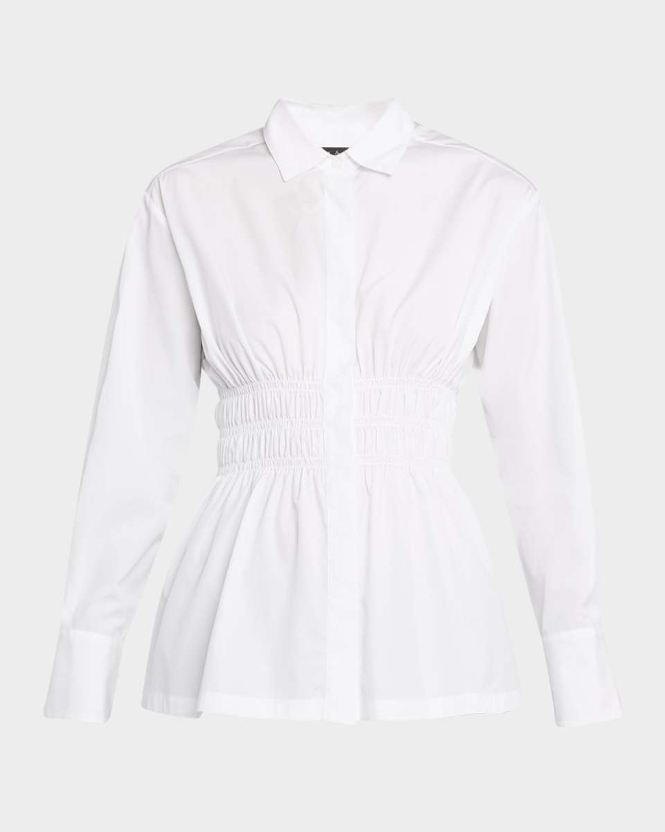 Blythe Smocked Poplin Shirt